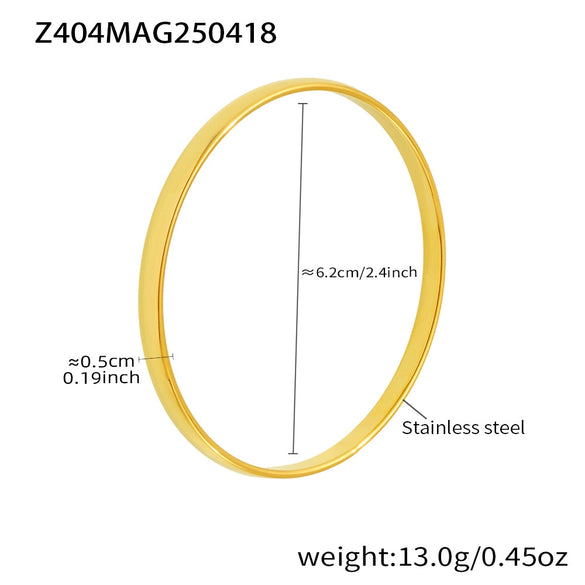 High Quality Plain Ring Bracelet Electroplated 18K Gold Stainless Steel Fashion Geometric Luxury Accessories