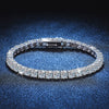 High Quality S925 Silver Platinum Plated Moissanite Light Luxury Geometric Tennis Bracelet With High Carbon Stone