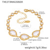 High Quality Transparent Drop Shaped Czech Glass Stone Bracelet In Stainless Steel With Geometric Pattern And Electroplating For Women
