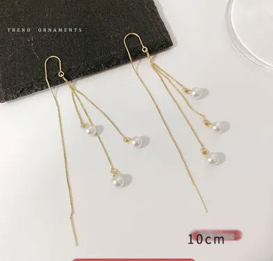 High Sense Hanging Earrings 2023 New Trendy Korean Temperament Earrings Long Tassel Affordable Luxury Fashion Earrings Eardrops Women