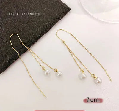 High Sense Hanging Earrings 2023 New Trendy Korean Temperament Earrings Long Tassel Affordable Luxury Fashion Earrings Eardrops Women