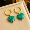 Highend Ancient Style Stainless Steel Geometric Ring Safety Buckle Hoop Earrings For Women With Electroplating