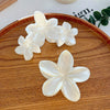 Highend Flower Claw Clip Set With Baking Paint Plumeria Pattern Women's Hair Accessory