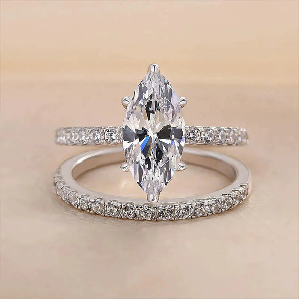 Highend Geometric Inlaid Copper Ring For Women