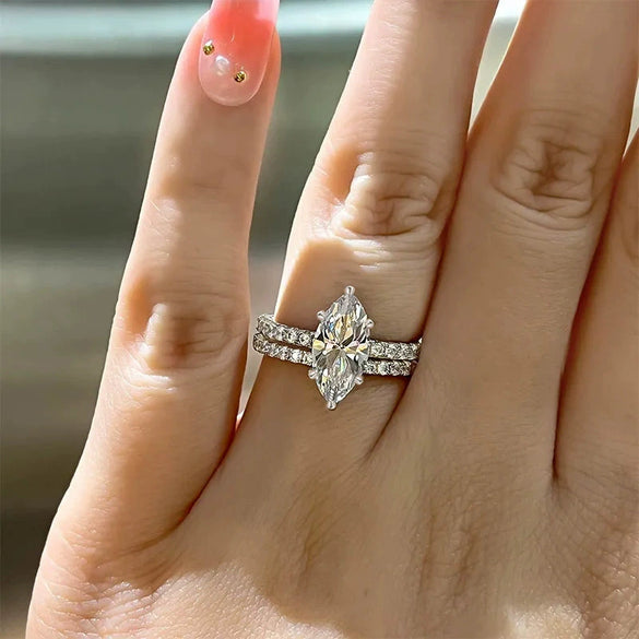Highend Geometric Inlaid Copper Ring For Women