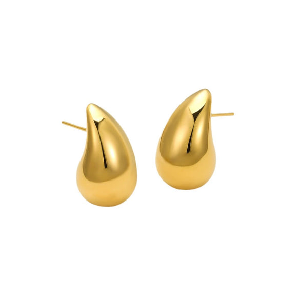 Highend Glossy Water Drop Stainless Steel Geometric Hollow Vintage Earrings Jewelry With Electroplating For Women