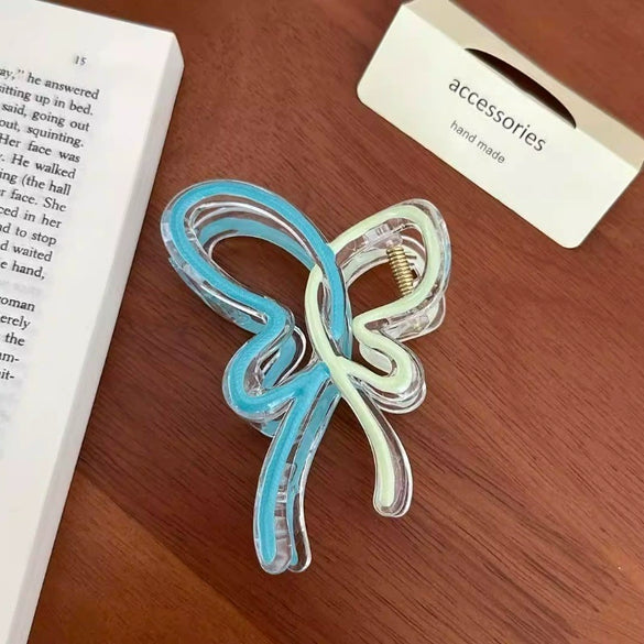 Highend Gradient Color Butterfly Hairpin For Women Dripping Oil Design Hair Accessories Shark Clip