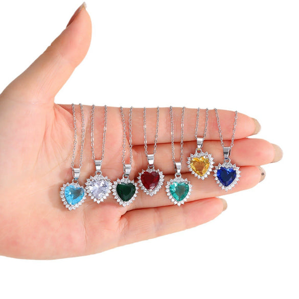Highend Heartshaped Copper Necklace Pendant Clavicle Chain