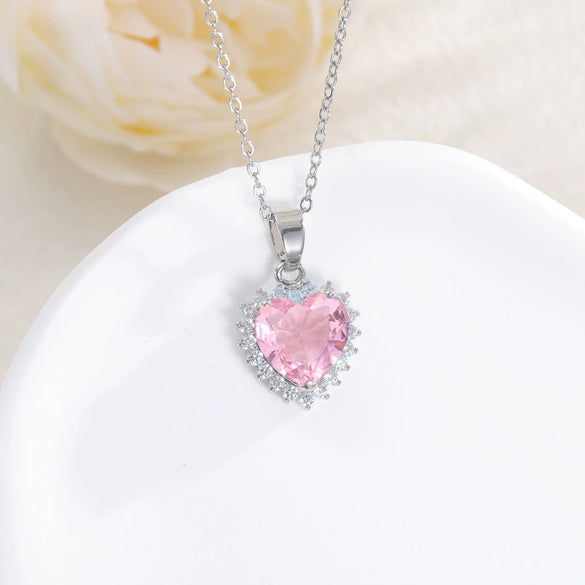 Highend Heartshaped Copper Necklace Pendant Clavicle Chain