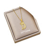 Highend Jewelry Letter Stacking Necklace Titanium Steel Mixed Gemstone Setting Electroplating Fashionable