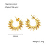 Highend Nonfading Titanium Steel Fanshaped Sunflower Earrings Electroplated Simple Style For Women