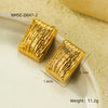 Highend Square Love Pleated Texture Stainless Steel Women's Vintage Heart Shape Electroplated Earrings