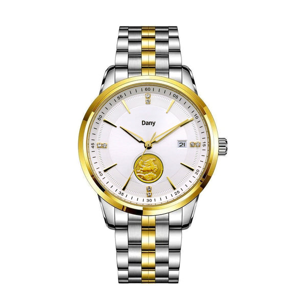 Highend Stainless Steel Case And Band Fully Automatic Mechanical Luminous Calendar Watch For Men With Spiral Crown And Sapphire Crystal Glass Mirror 50M Waterproof