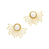 Highend Stainless Steel Vintage Half Sunflower Pattern Women's Earrings With Electroplating