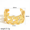 Highend Stainless Steel Women's Bracelet With Flower Leaf Design And Electroplating Treatment