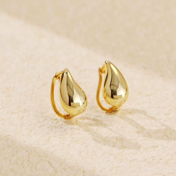 Highend Women's S925 Silver Water Drop Geometric Style Electroplated Ear Jewelry