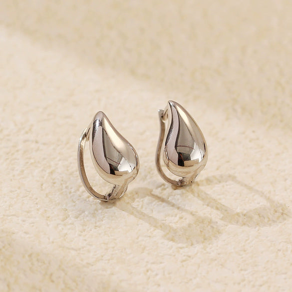 Highend Women's S925 Silver Water Drop Geometric Style Electroplated Ear Jewelry