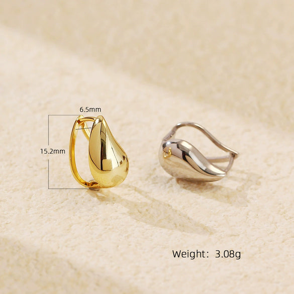Highend Women's S925 Silver Water Drop Geometric Style Electroplated Ear Jewelry