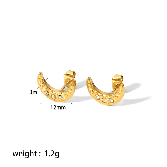 Highgrade Butterfly Pearl Earrings Titanium Steel With The Crown Pattern Electroplated