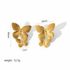 Highgrade Butterfly Pearl Earrings Titanium Steel With The Crown Pattern Electroplated