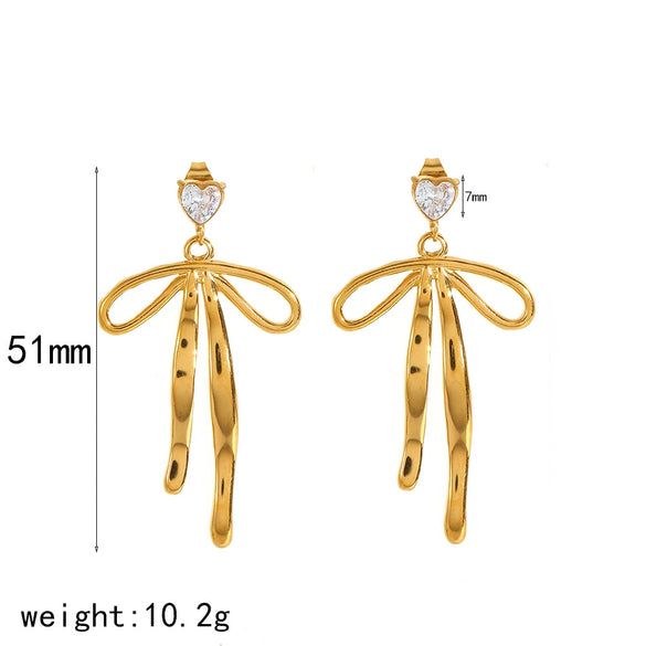 Highgrade Butterfly Pearl Earrings Titanium Steel With The Crown Pattern Electroplated