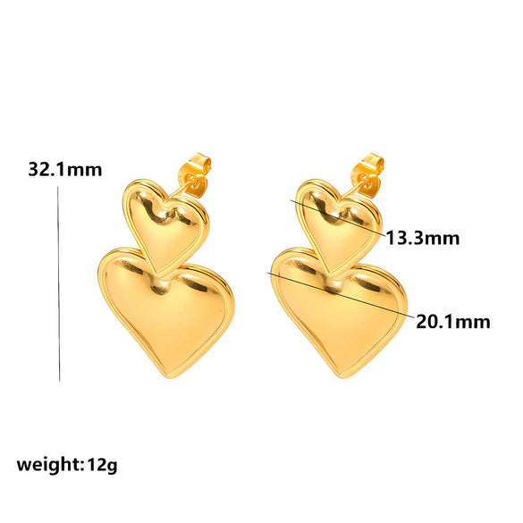 Highgrade Butterfly Pearl Earrings Titanium Steel With The Crown Pattern Electroplated