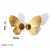 Highgrade Butterfly Pearl Earrings Titanium Steel With The Crown Pattern Electroplated