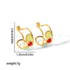 Highgrade Butterfly Pearl Earrings Titanium Steel With The Crown Pattern Electroplated