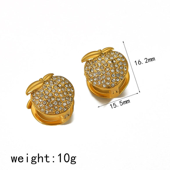 Highgrade Butterfly Pearl Earrings Titanium Steel With The Crown Pattern Electroplated