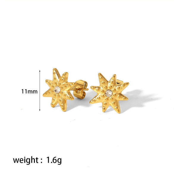 Highgrade Butterfly Pearl Earrings Titanium Steel With The Crown Pattern Electroplated