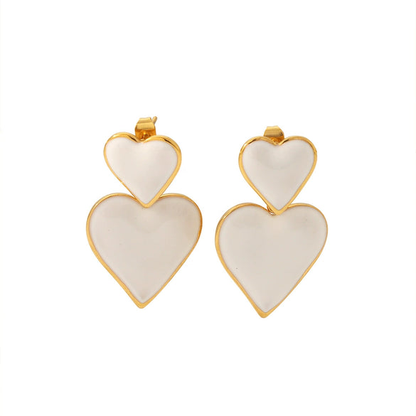 Highgrade Butterfly Pearl Earrings Titanium Steel With The Crown Pattern Electroplated