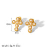 Highgrade Butterfly Pearl Earrings Titanium Steel With The Crown Pattern Electroplated