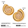 Highgrade Retro Stainless Steel Pearl Conch Shape Electroplated Earrings For Women