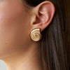 Highgrade Retro Stainless Steel Pearl Conch Shape Electroplated Earrings For Women