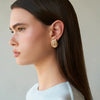 Highgrade Retro Stainless Steel Pearl Conch Shape Electroplated Earrings For Women