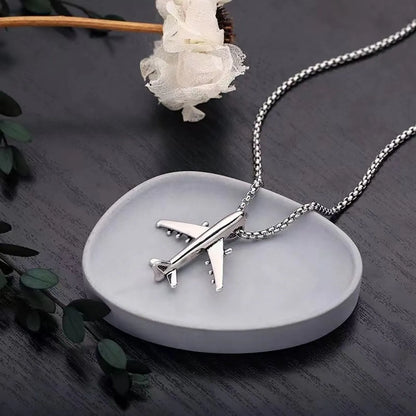 Hip-Hop Airplane Alloy Titanium Steel Plating Men'S Pendant Necklace