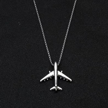 Hip-Hop Airplane Alloy Titanium Steel Plating Men'S Pendant Necklace