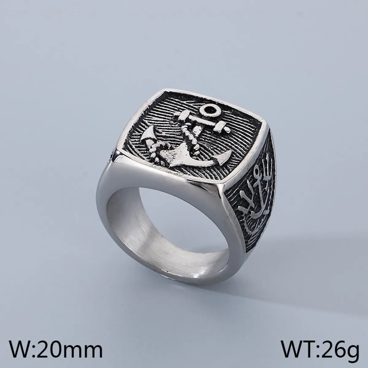 Hip-Hop Anchor 304 Stainless Steel Plating 14K Gold Plated Men'S Rings