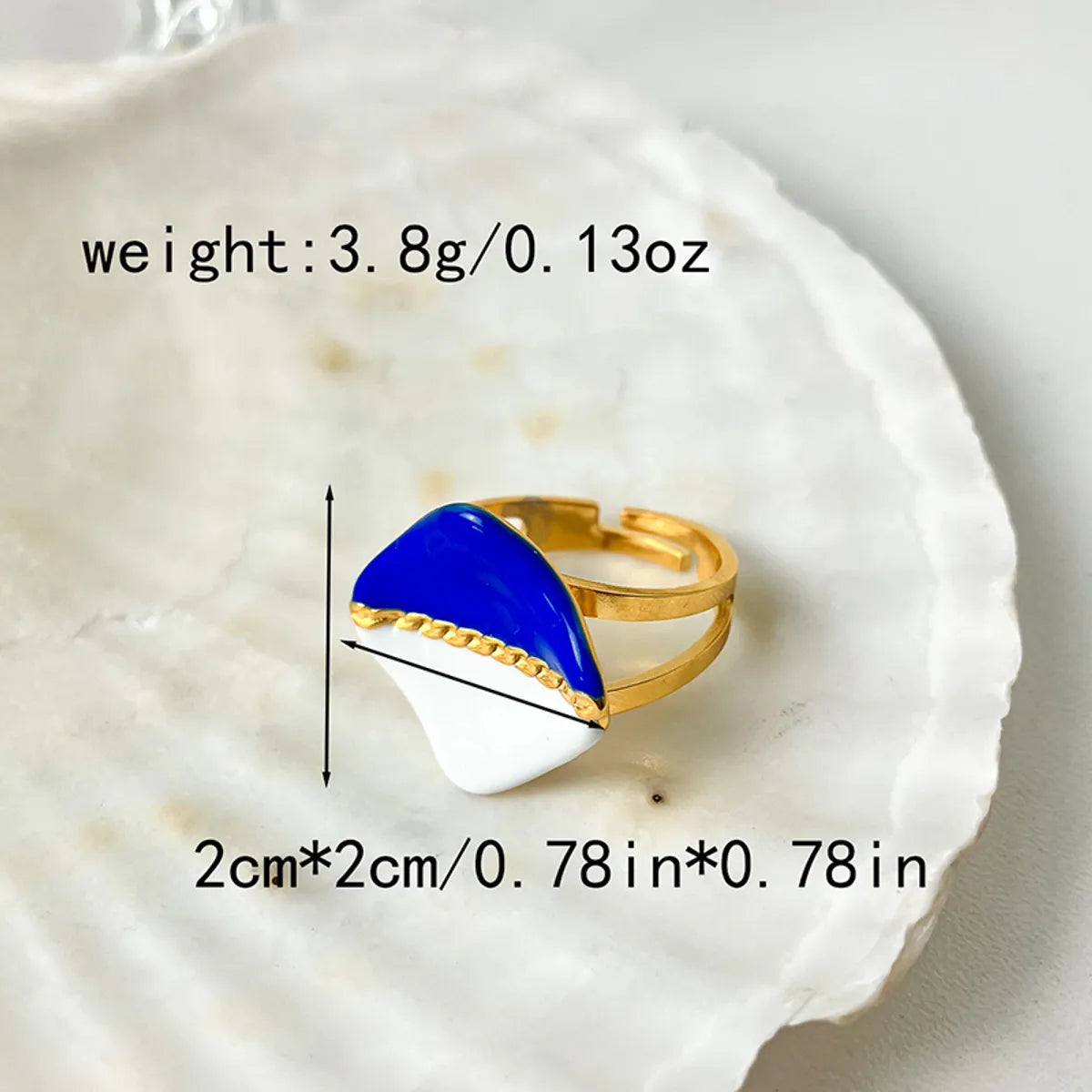 Hip-Hop Artistic Commute Oval Heart Shape Rhombus 304 Stainless Steel 14K Gold Plated Turquoise Rings In Bulk