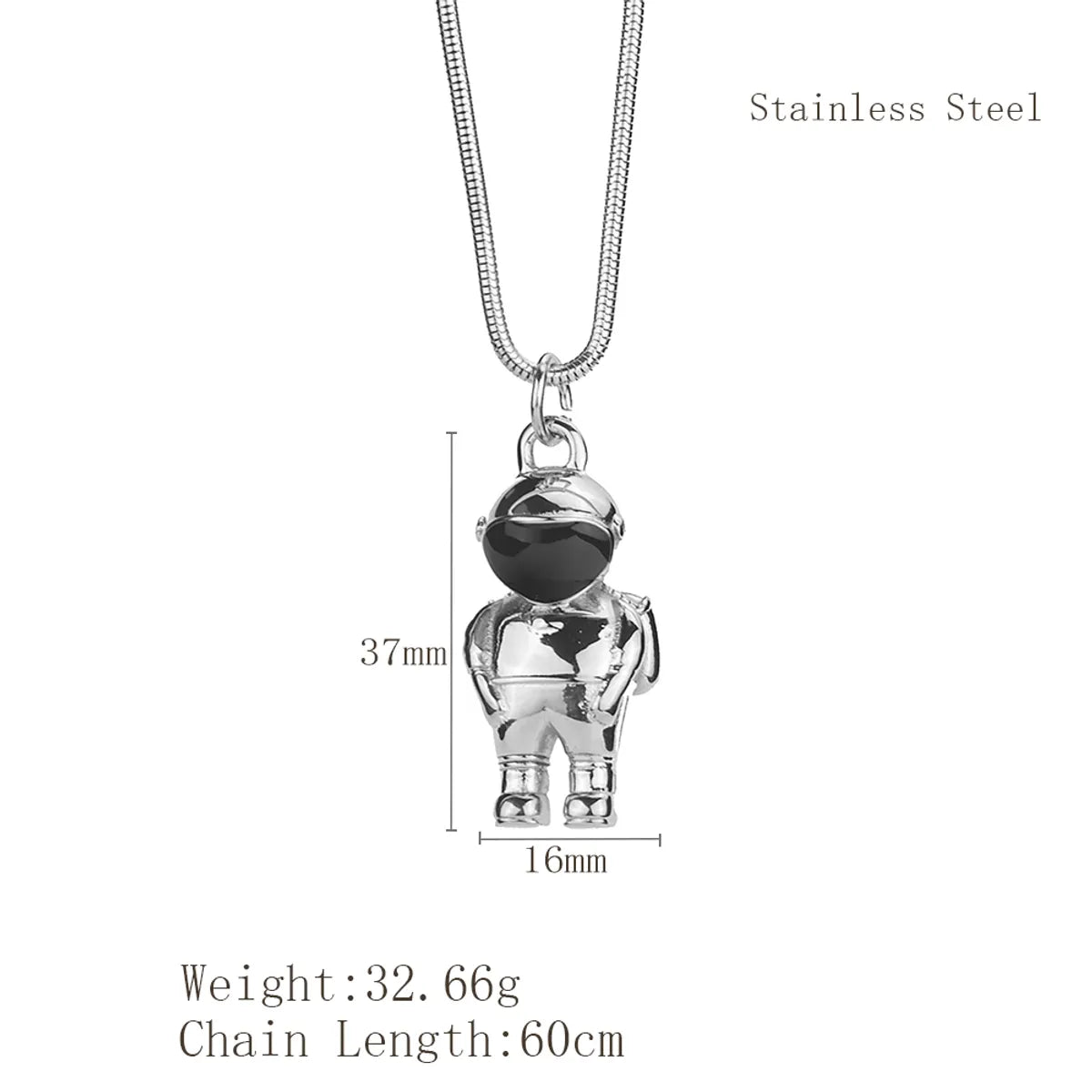 Hip-Hop Astronaut 304 Stainless Steel Plating 18K Gold Plated Men'S Pendant Necklace