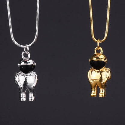 Hip-Hop Astronaut 304 Stainless Steel Plating 18K Gold Plated Men'S Pendant Necklace