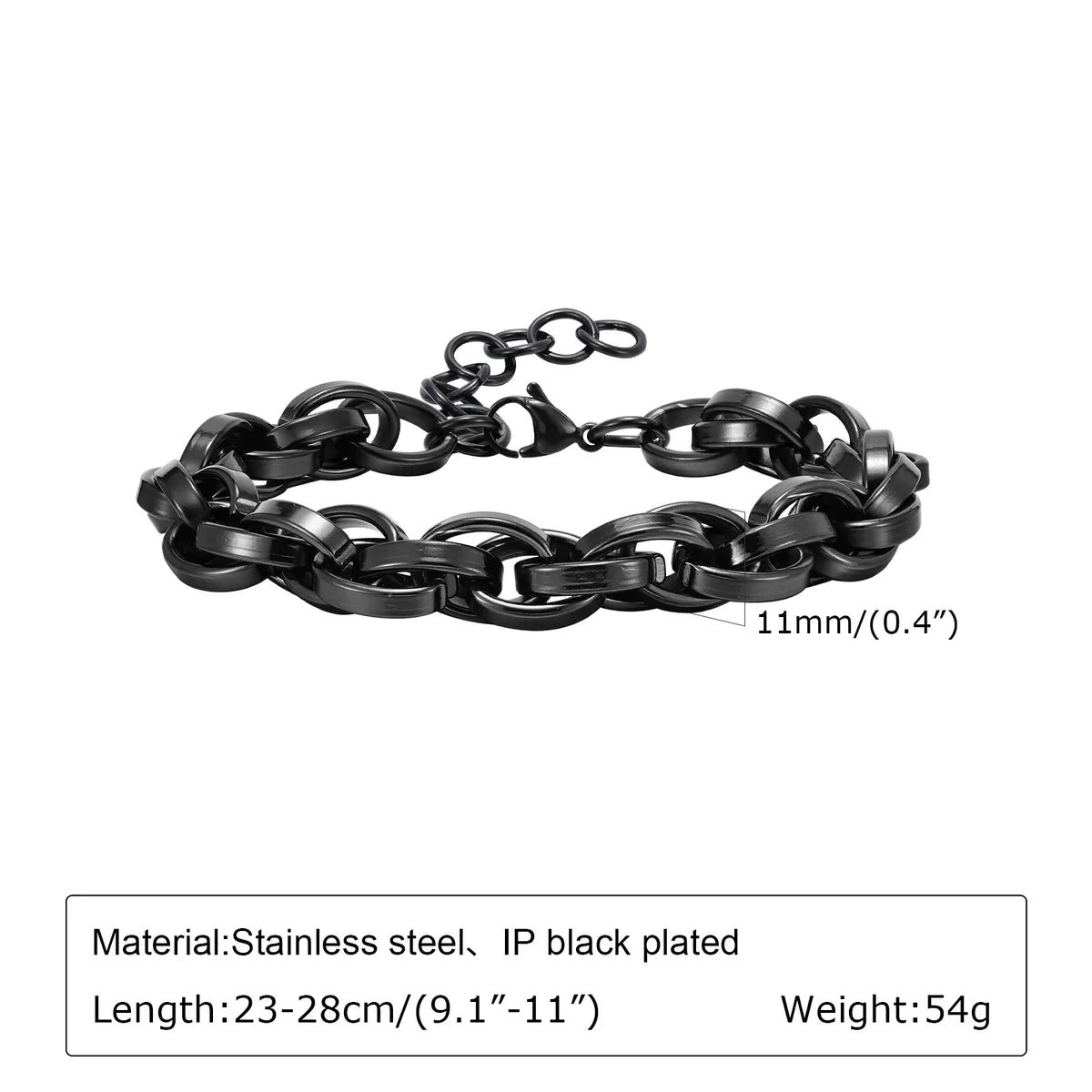 Hip-Hop Basic Retro Solid Color Twist 201 Stainless Steel Men'S Bracelets