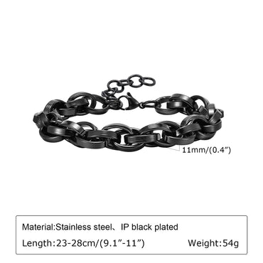 Hip-Hop Basic Retro Solid Color Twist 201 Stainless Steel Men'S Bracelets