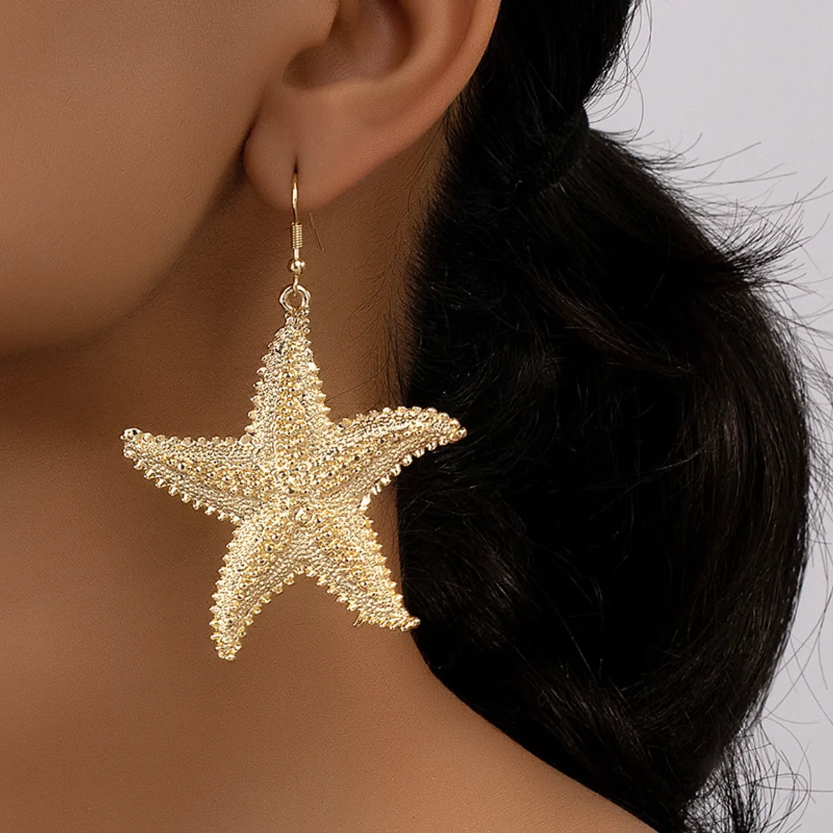 Hip-Hop Beach Korean Style Starfish Alloy Plating Women'S Drop Earrings