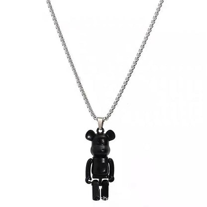 Hip-Hop Bear Alloy Titanium Steel Plating Gold Plated Men'S Pendant Necklace