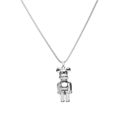 Hip-Hop Bear Alloy Titanium Steel Plating Gold Plated Men'S Pendant Necklace