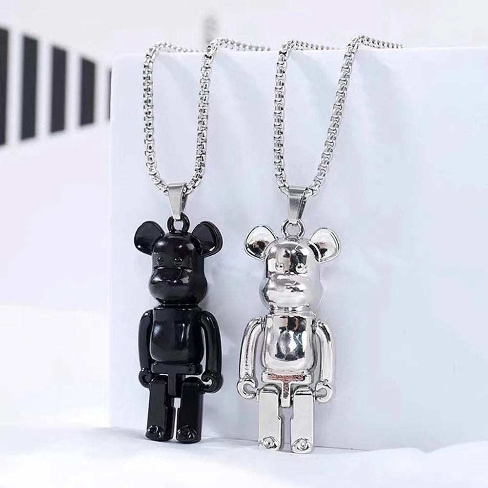 Hip-Hop Bear Alloy Titanium Steel Plating Gold Plated Men'S Pendant Necklace