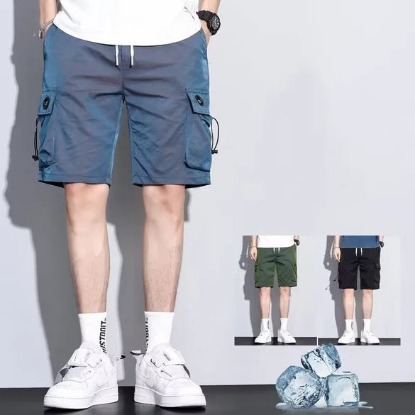 Hip-Hop Boys Light Color Denim Shorts Men'S Summer Thin Loose Straight Tencel Medium Pants  New Arrival Pants