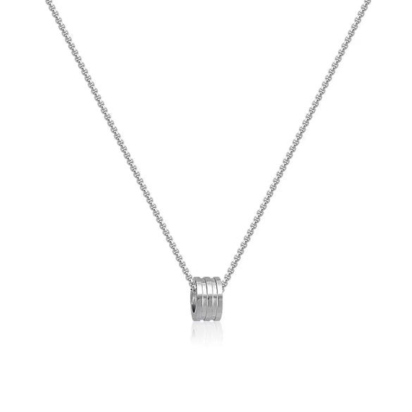 Hip-Hop Circle Titanium Steel Stoving Varnish Unisex Pendant Necklace