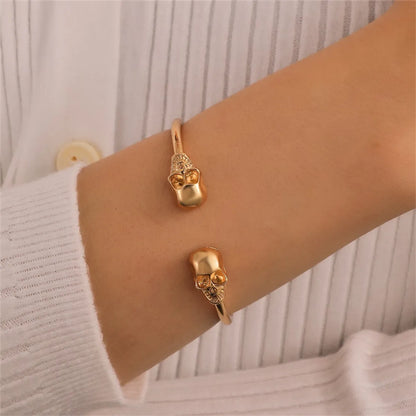 Hip-hop Classic Style Streetwear Animal Stainless Steel Metal Brass Plating Hollow Out Inlay Artificial Crystal Artificial Pearls Zircon 18k Gold Plated Gold Plated Silver Plated Wristband Bangle